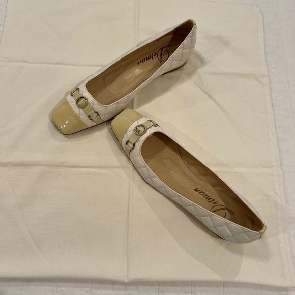 Delman Shoes - Delman Bergdorf Goodman Cream Phoenix-GN Glove Nappa Quilted Shoes--Size 10 M